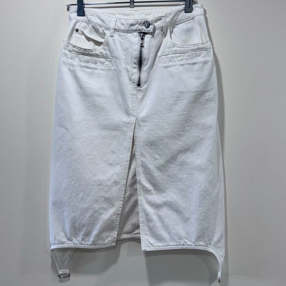 COURREGES - WHITE DENIM SKIRT - SIZE 36 - S - Picture 1 of 8
